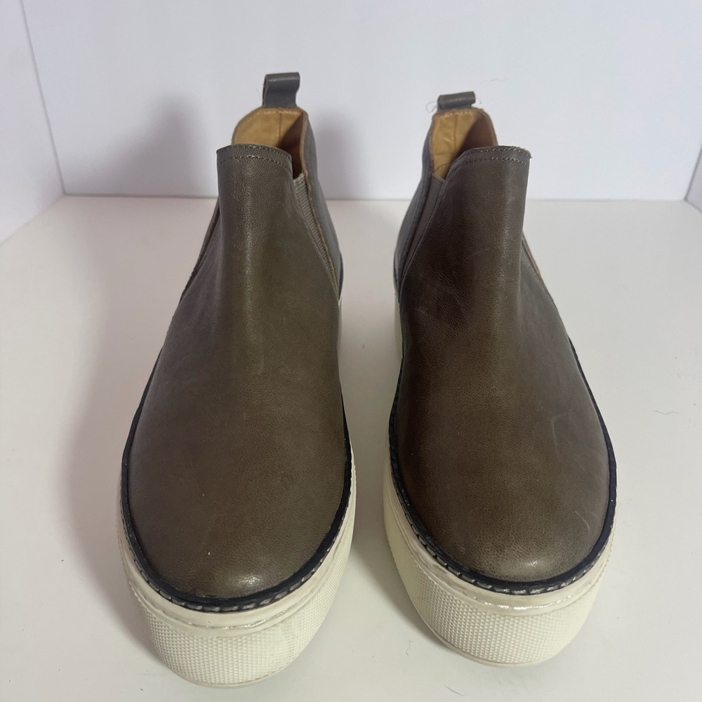 J Slides Women's Taupe Leather Slip-On Loafers